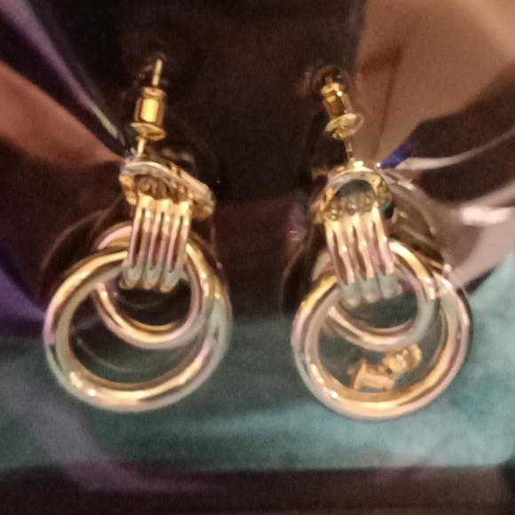 Abilith 14k Yellow Gold Plated Circle Earrings - Picture 2 of 3